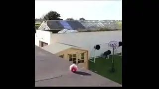 Man tries to score top-bins from his roof, what happens next will SHOCK YOU😱