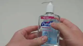 Opening Purell hand sanitizer