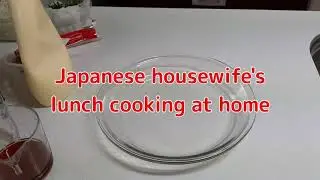 Japanese housewife's lunch cooking at home.