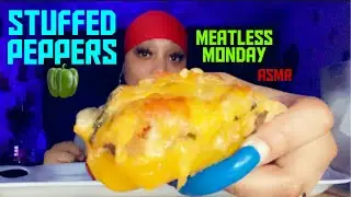 MEATLESS MONDAY|STUFFED PEPPERS|LETS EAT|#THEREALLADYREDASMR😜