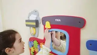 VIGA Drewniana Tablica Sensoryczna-Manipulacyjna EDU Pociąg