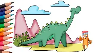 How to draw a beautiful dinosaur step by step