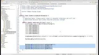 All summarizing Methods of Stream API Video 55