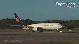 UPS Boeing 767-346(ER) impressive powerful departure Oslo Airport (OSL)