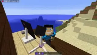 Minecraft One Command #2: komputer, myszka, mikrofon, gaming room, youtuber w minecraft