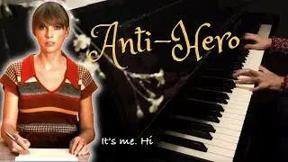 Taylor Swift - ANTI-HERO - Piano Cover (with lyrics) by PianoGuide