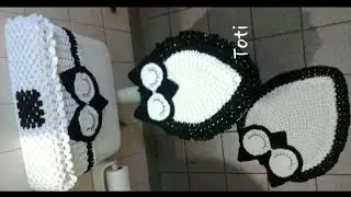 Juego de baño-lechuza-punto piña-tapete (primera parte)
