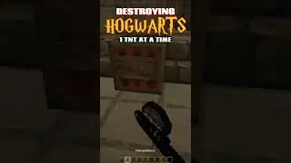 Destroying HOGWARTS 1 TNT At A Time #minecraftshorts #minecraft #minecrafthogwarts