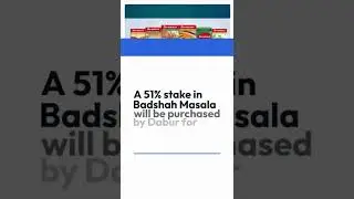 A 51% stake in Badshah masala will be purchased by Dabur for 587.5 crores. #shorts #youtubeshorts