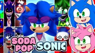 Sonic and Amy watch Sonic EXE OC Phase 1 VS Phase 2-47 NEW Phase 48 KPOP SONIC in Incredibox Sprunki