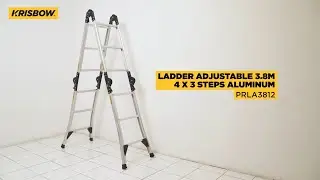 KRISBOW LADDER ADJUSTABLE 3.8M 4X3 ALUMINIUM