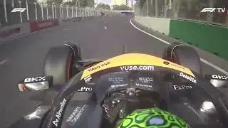 Yellow panel briefly flashing after T15, forcing Lando to lift | #azerbaijangp