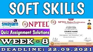 NPTEL SOFT SKILLS WEEK 8 ASSIGNMENT ANSWERS | 2021