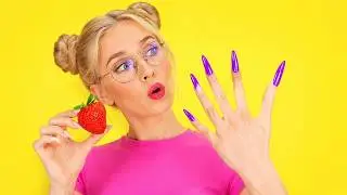 FUNNY PROBLEMS FACE GIRLS WITH LONG NAILS! || Manicure Tips and Fails by 123 GO! GOLD