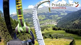 Zipline Pradaschier Churwalden - Down the mountain at 110 km/h! | 4K Onride POV