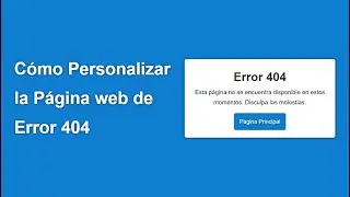 Como Personalizar la Página de Error 404 - .Htaccess | Html y Css