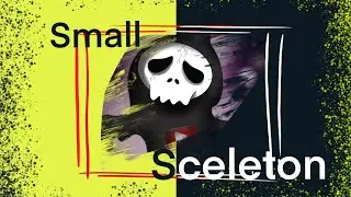 Postcard “Small Sceleton”. Что, если такой в окно постучит? Рисование в Procreate.