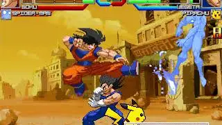 Goku & Spider-Man VS Vegeta & Pikachu | M.U.G.E.N