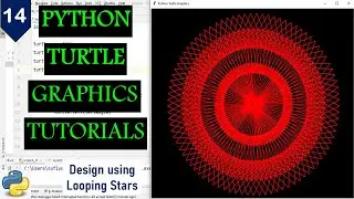 Draw Looping Stars with Python Turtle | Python Turtle Graphics Tutorial#14 | Draw Designs in Python