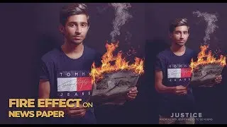 Fire effect on news papaer in Photoshop
