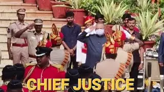 Chief Justice of Telangana Sri Alok Aradhe receiving Guard of Honour from Police #shorts