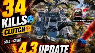 💀 No Mercy! 34 KILLS Solo vs Squad PUBG (4.3 update)