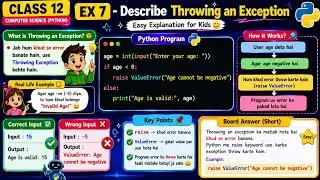 NCERT CS Class 12 Chapter 1 Ex 7: Describe Throwing an Exception 🔥 | Solution 