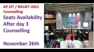 AP IIIT / RGUKT 2021 Seats Availability After day 3 Counselling-November 26th.