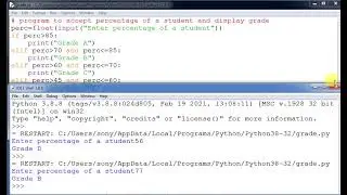 IF ELIF LADDER IN PYTHON