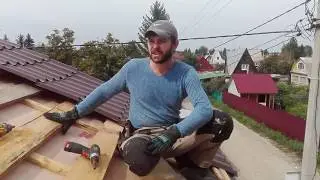 Монтаж капельника и металлочерепици