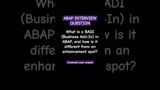 SAP ABAP INTERVIEW QUESTION ❓✔️✔️ Comment your answer
