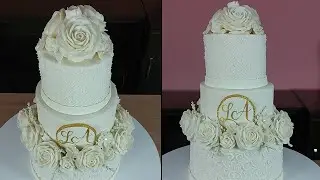 ENSINANDO FLORES e RAMOS para BOLO de CASAMENTO - Flower Cake
