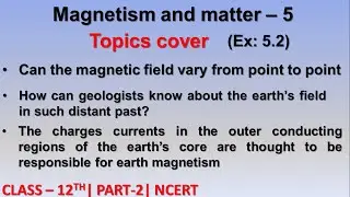 Magnetism and matter exercise solution | ncert solution class 12th physics part 2
