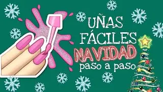 TRES diseños de UÑAS FÁCILES para NAVIDAD / (PASO A PASO)