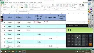 Per 100g variation task examples