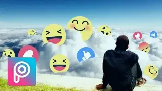 Emoticon facebook di atas awan || edit foto kekinian || picsart editing tutorial #8
