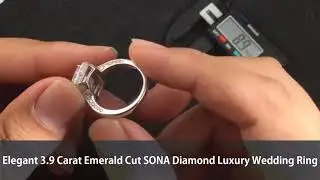 Elegant 3.9 Carat Emerald Cut Lab Diamond Luxury Wedding Ring