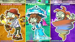 PvZ 2 Special Skill - Excavator Zombie & Parasol Zombie & Jester Zombie 