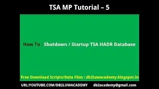 TSA Tutorial Part 5 - How To Shutdown Startup TSA HADR Database