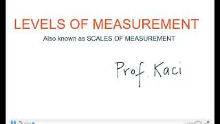 Levels of Measurement of Variables
