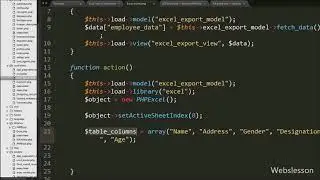 Export Data to Excel in Codeigniter using PHPExcel HD