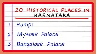 HISTORICAL PLACES OF KARNATAKA | 5 | FIVE | 10 | 20 HISTORICAL PLACES OF KARNATAKA