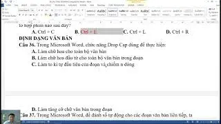 NGHỀ TIN HỌC - 350 CÂU TRẮC NGHIỆM CÓ ĐÁP ÁN - PHẦN 1