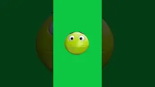 Emoji puke 3D green screen 