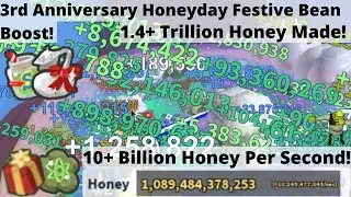 [1.4 Trillion Honey!] 3rd Anniversary Festive Bean Boost! - Roblox Bee Swarm Simulator