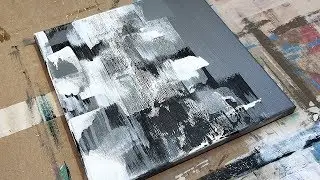 Minimalist Abstract Acrylic Painting / Daily Art Demo Timelapse / 052