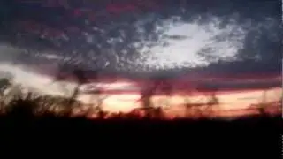 Fire Sky Sunset!! Weird Red Clouds!!  Chemtrail Leftovers...