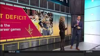 Jaymee Sire in a Short Dress and Dark Stockings (ESPN)