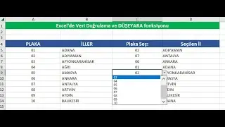 Excel Veri Dogrulama ve Düşeyara