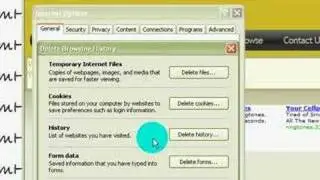 Internet Explorer 7 clear cookies Vista Windows XP